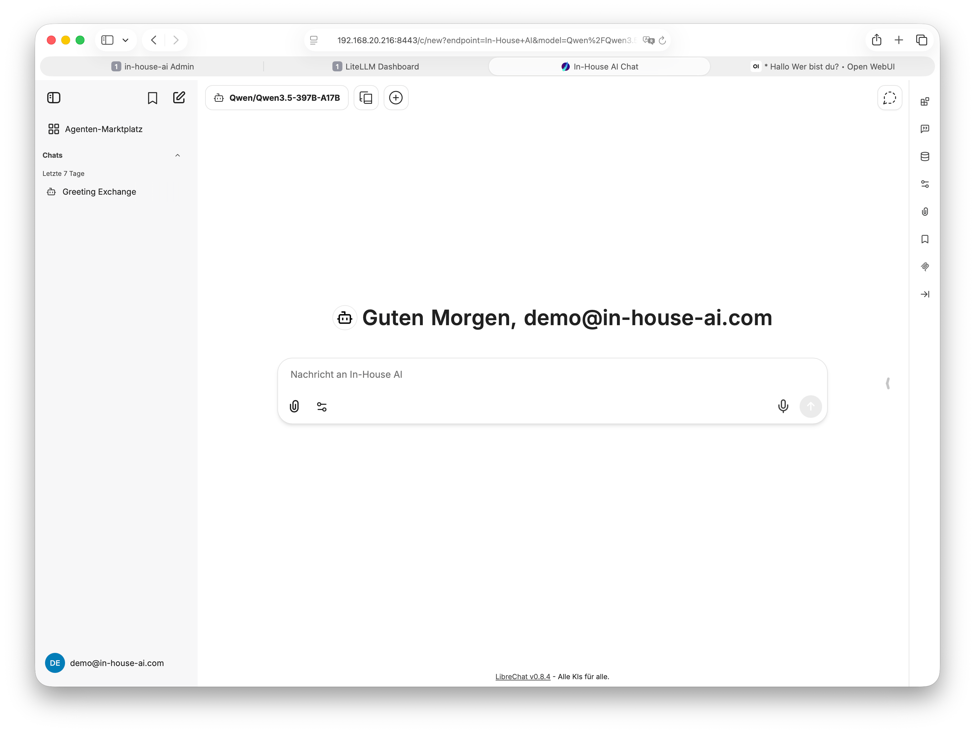 LibreChat – user interface