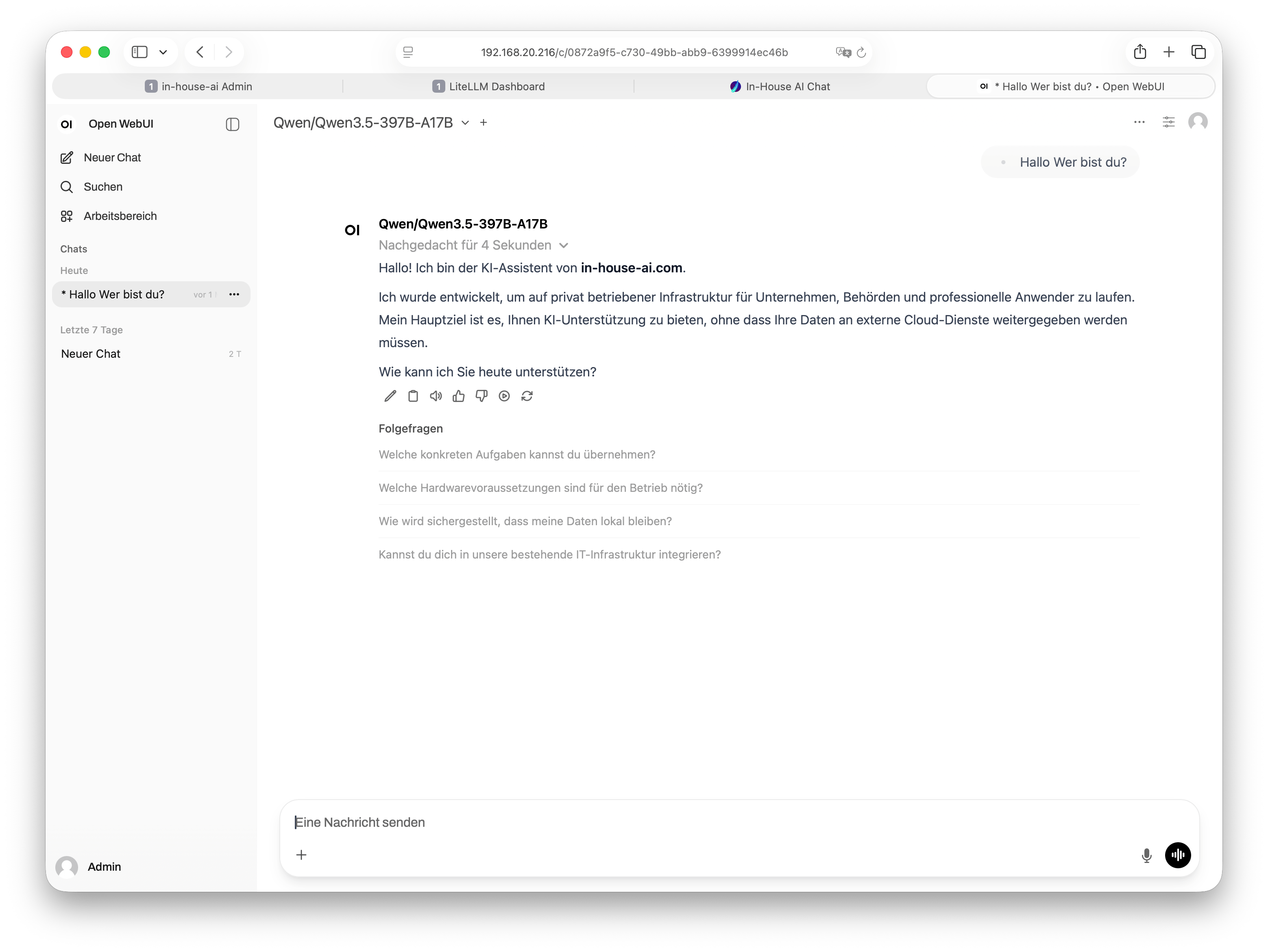 Open WebUI – user interface